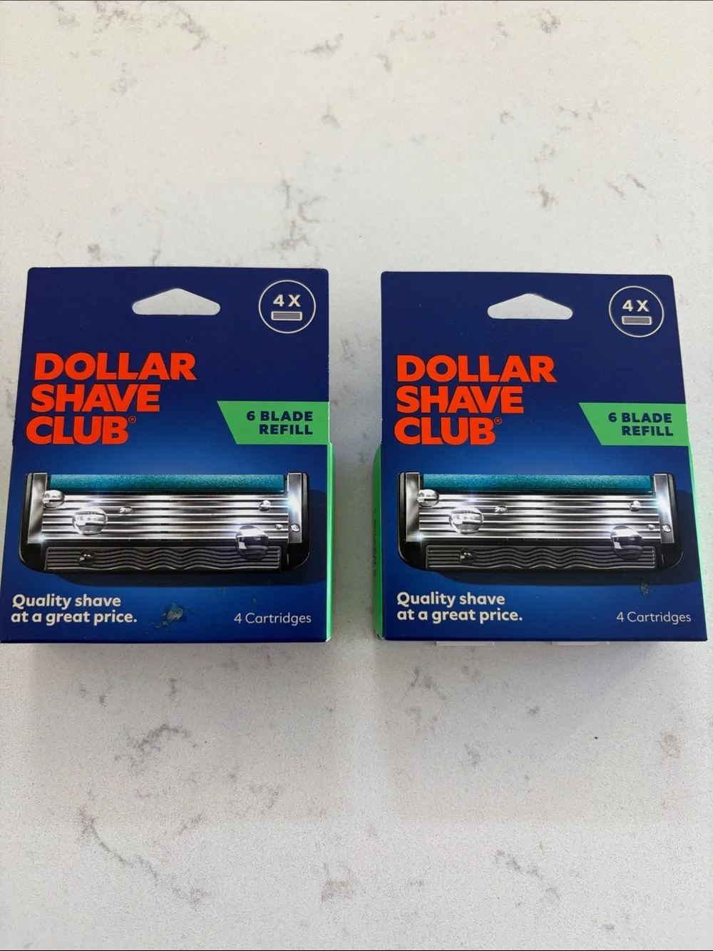 Dollar Shave Club 6-Blade Refill Cartridges - Blue and Green